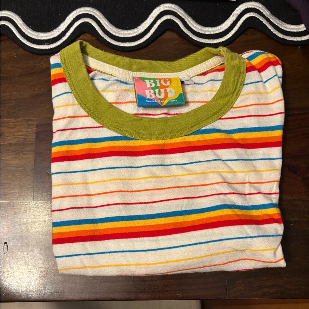 Big Bud Press Striped Cropped Tee